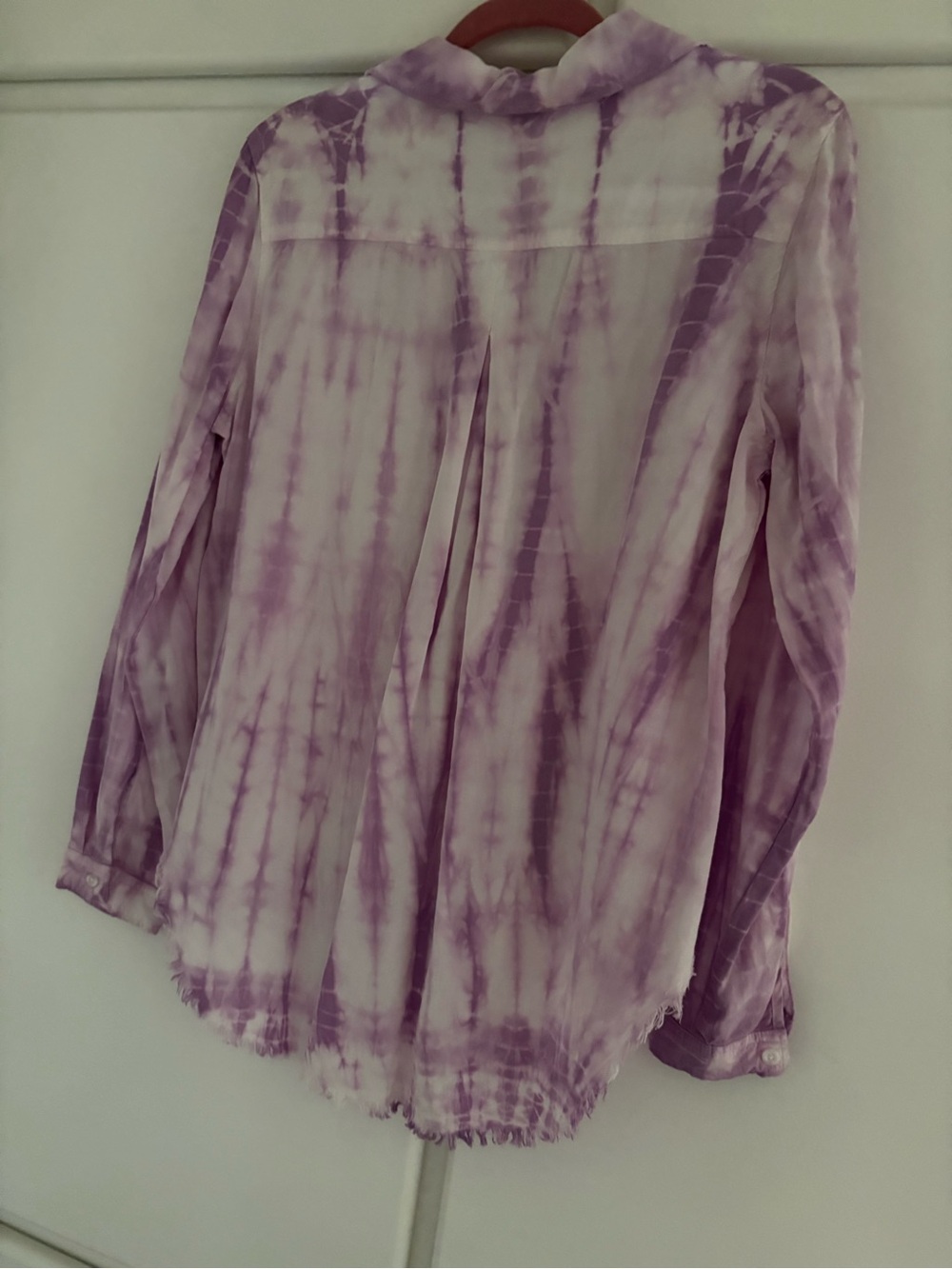 cloth & stone Anthropology Lilac & White Tie-Dye Button-Down Shirt - Women - Picture 7 of 7